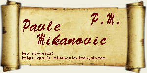 Pavle Mikanović vizit kartica